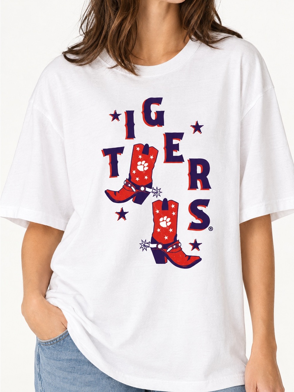 NWT Tigers Boots Grand Oversized Tee